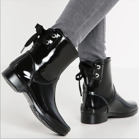 michael kors short black rain boots